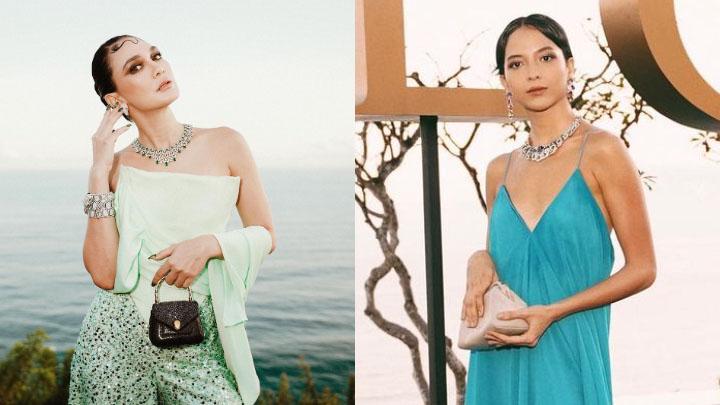 Gaya Luna Maya kemudian Putri Marino pada Pertunjukan Koleksi Mediterranea Bulgari di Bali