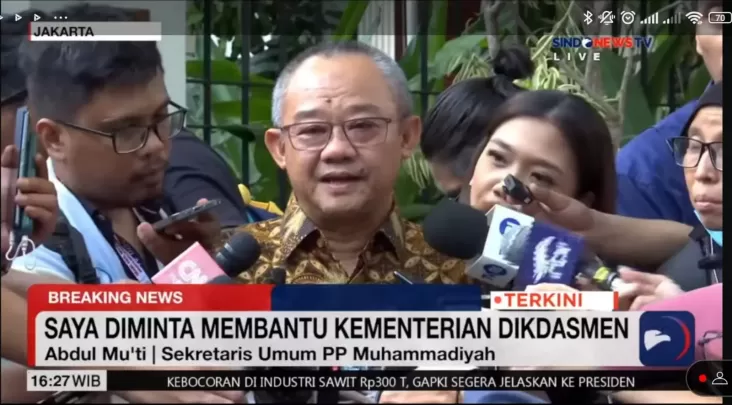 Abdul Mu’ti Menteri Pendidikan Dasar juga Menengah