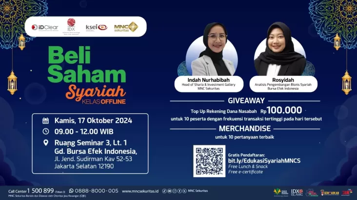 Buruan Daftar, MNC Sekuritas juga BEI Buka Kelas Gratis Beli Saham Syariah
