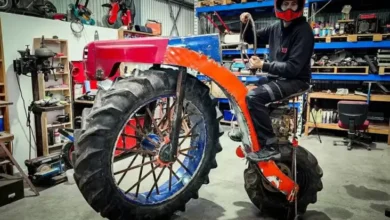 Gahar, Sepeda Motor Ini adalah adalah Menggunakan Roda Traktor