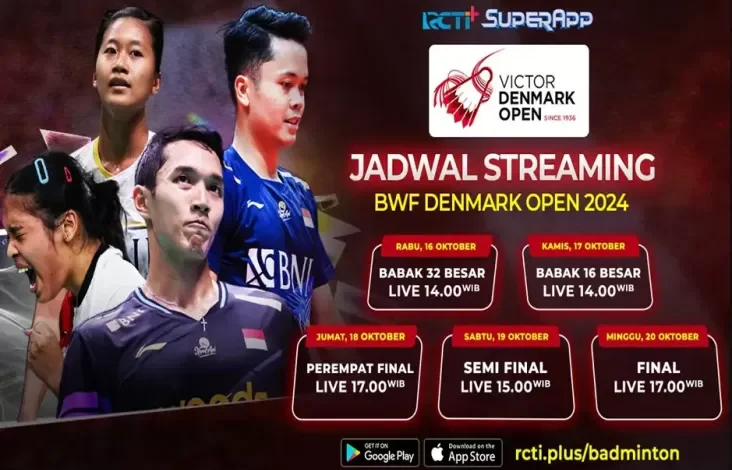 Jadwal Live Streaming Denmark Open 2024 dalam tempat RCTI+ SuperApp