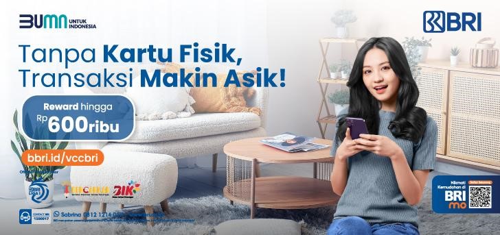 Kartu Kredit Virtual BRI pada BRImo, Bikin Belanja Jadi Mudah juga Cashflow Aman