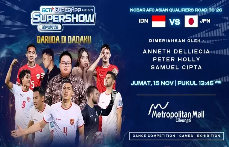 Ikutan Nobar Timnas Indonesia vs Negeri Sakura di Cileungsi, Bisa Lihat Kpop Dance Competition Sampai Nonton Anneth, Peter Holly & Samuel Cipta