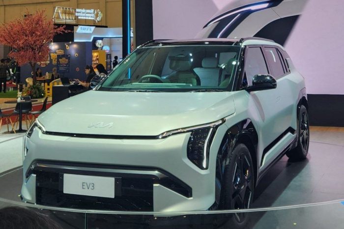 Kia EV3 Diperkenalkan pada area Gaikindo Ibukota Indonesia Auto Week 2024.