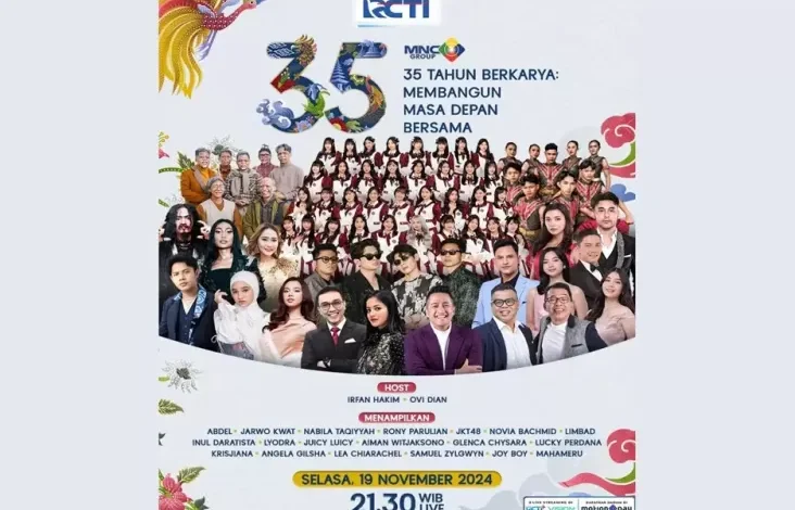Lyodra, Rony Parulian, JKT 48 hingga Deretan Pemain Sinetron Siap Meriahkan Perayaan HUT MNC Group ke-35