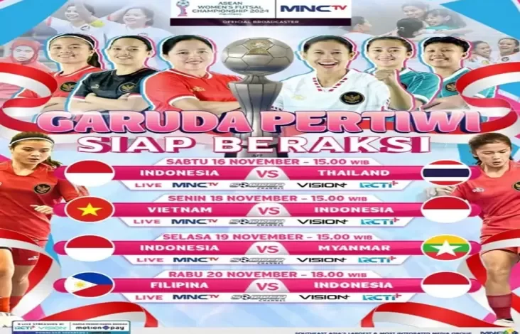 MNCTV Tayangkan Laga Terakhir ASEAN Women Futsal Championship 2024, Timnas Futsal Putri Indonesia vs Filipina