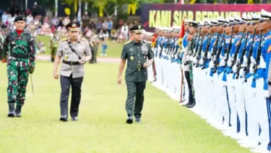 Panglima TNI Bersama Kapolri Lantik 1.104 Prajurit Taruna Akademi TNI kemudian Bhayangkara