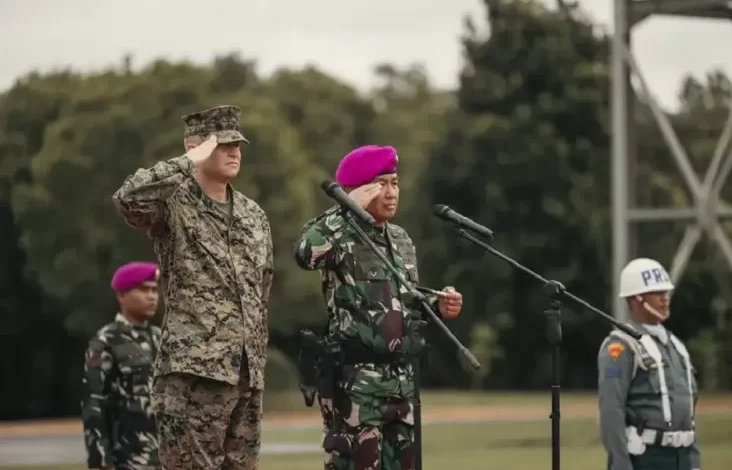 Berbagai Prajurit Marinir TNI AL juga Amerika Latihan Keris MAREX 2024