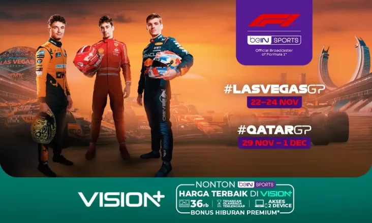 Streaming Formula 1 Las Vegas Grand Prix 2024 pada Vision+
