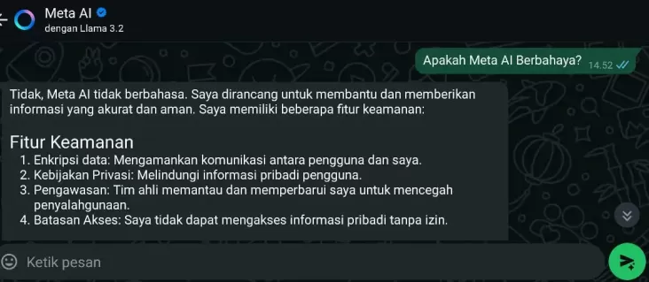 Apakah Meta Teknologi Teknologi AI dalam pada WhatsApp Berbahaya? Artikel Hal ini Jawabannya