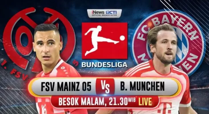 FSV Mainz vs Bayern Muenchen! Besok Malam, Saksikan Waktu 21.30 WIB, Live pada iNews