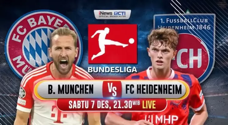 Heidenheim vs Bayern Muenchen pada Bundesliga Besok Malam, Waktu 21.30 Waktu Indonesia Barat Live pada tempat iNews