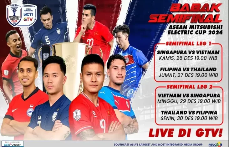 Live pada GTV! Perang Besar 4 Raksasa Asia Tenggara dalam area Semifinal ASEAN Mitsubishi Electric Cup 2024
