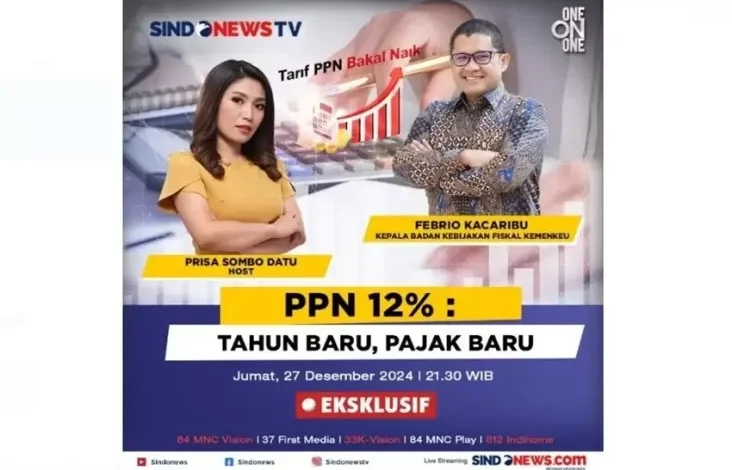 Saksikan One on One Bersama Kepala Badan Kebijakan Fiskal Kemenkeu Febrio Kacaribu, Hari hari terakhir pekan 27 Desember 2024 Waktu 21.30 Waktu Indonesia Barat pada SINDOnews TV