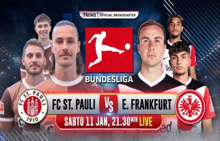 Saksikan Laga ST Pauli vs Eintracht Frankfurt, Live dalam area iNews