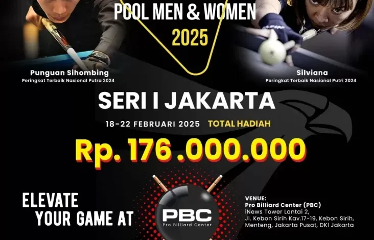 Gelar Pool Men & Women Series 2025: POBSI Siap Cetak Bintang Baru Biliar Tanah Air