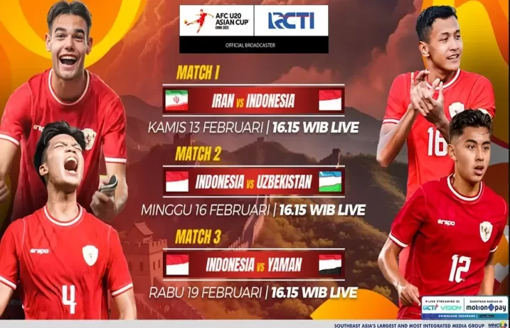 Jadwal juga Live Streaming Timnas Indonesia pada di AFC Asian Cup U-20 2025