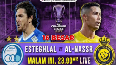 Live di dalam di iNews: Babak 16 Besar AFC Champion League Elite, Esteghlal vs Al-Nassr